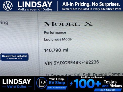 Used 2019 Tesla Model X Performance AWD/4WD image 32