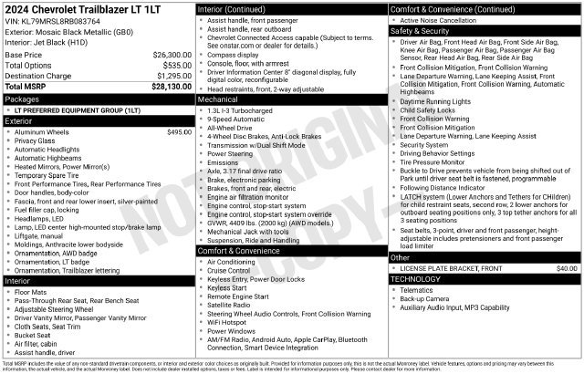 Used 2024 Chevrolet TrailBlazer LT AWD/4WD image 11