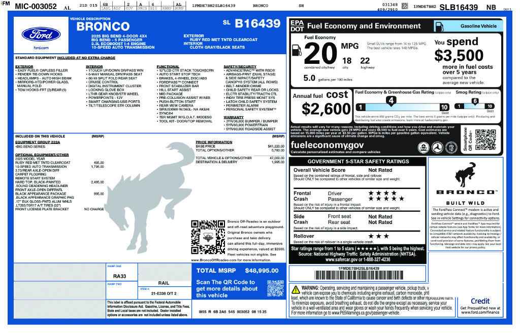 Used 2025 Ford Bronco Big Bend AWD/4WD image 26