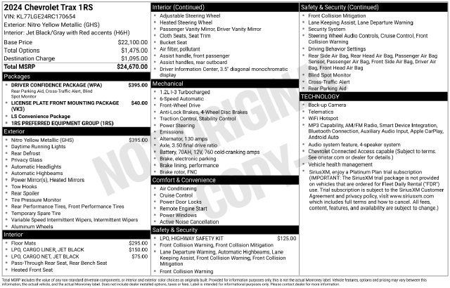 Used 2024 Chevrolet Trax RS w/ Driver Confidence Package FWD image 7