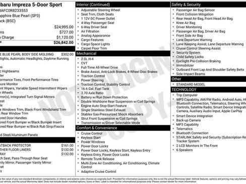 Certified 2024 Subaru Impreza 2.0i Sport AWD/4WD image 10