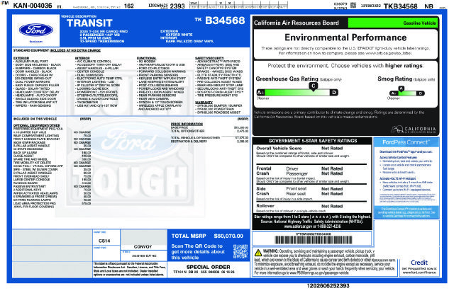 New 2026 Ford Transit 350 148 High Roof Extended w/ Load Area Protection Package RWD image 4