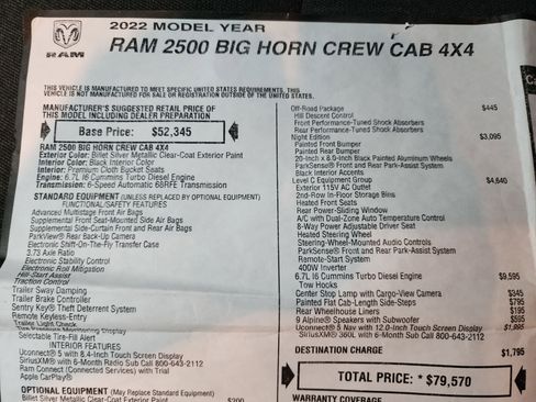 Used 2022 RAM 2500 Big Horn w/ Level C Equiment Group image 51