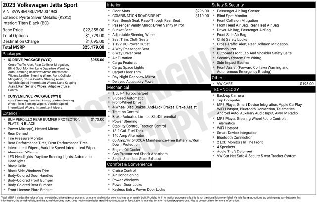 Certified 2023 Volkswagen Jetta Sport w/ IQ.Drive Package FWD image 33