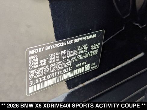 New 2026 BMW X6 xDrive40i AWD/4WD image 21