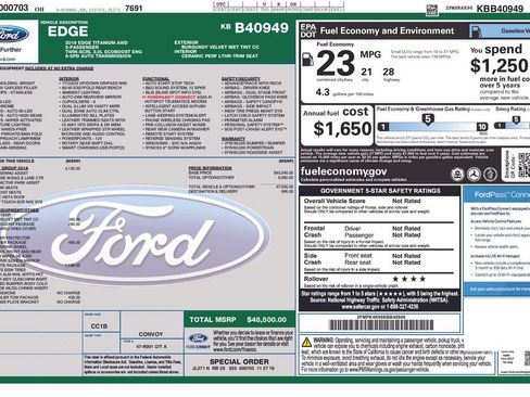 Used 2019 Ford Edge Titanium w/ Equipment Group 301A AWD/4WD image 3
