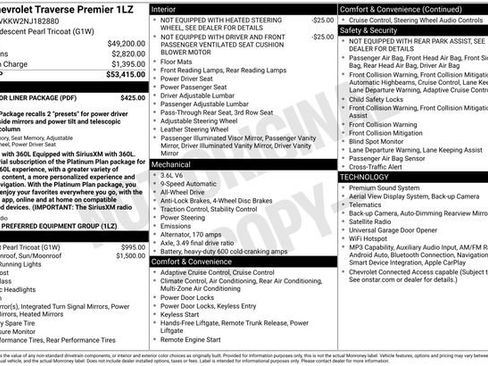 Used 2022 Chevrolet Traverse Premier w/ LPO, Floor Liner Package AWD/4WD image 7