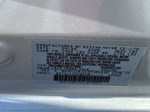 New 2025 Nissan Versa SV w/ Trunk Package image 22