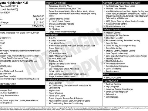 Used 2021 Toyota Highlander XLE image 1