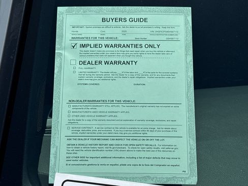 Certified 2025 Honda Civic Sport image 35