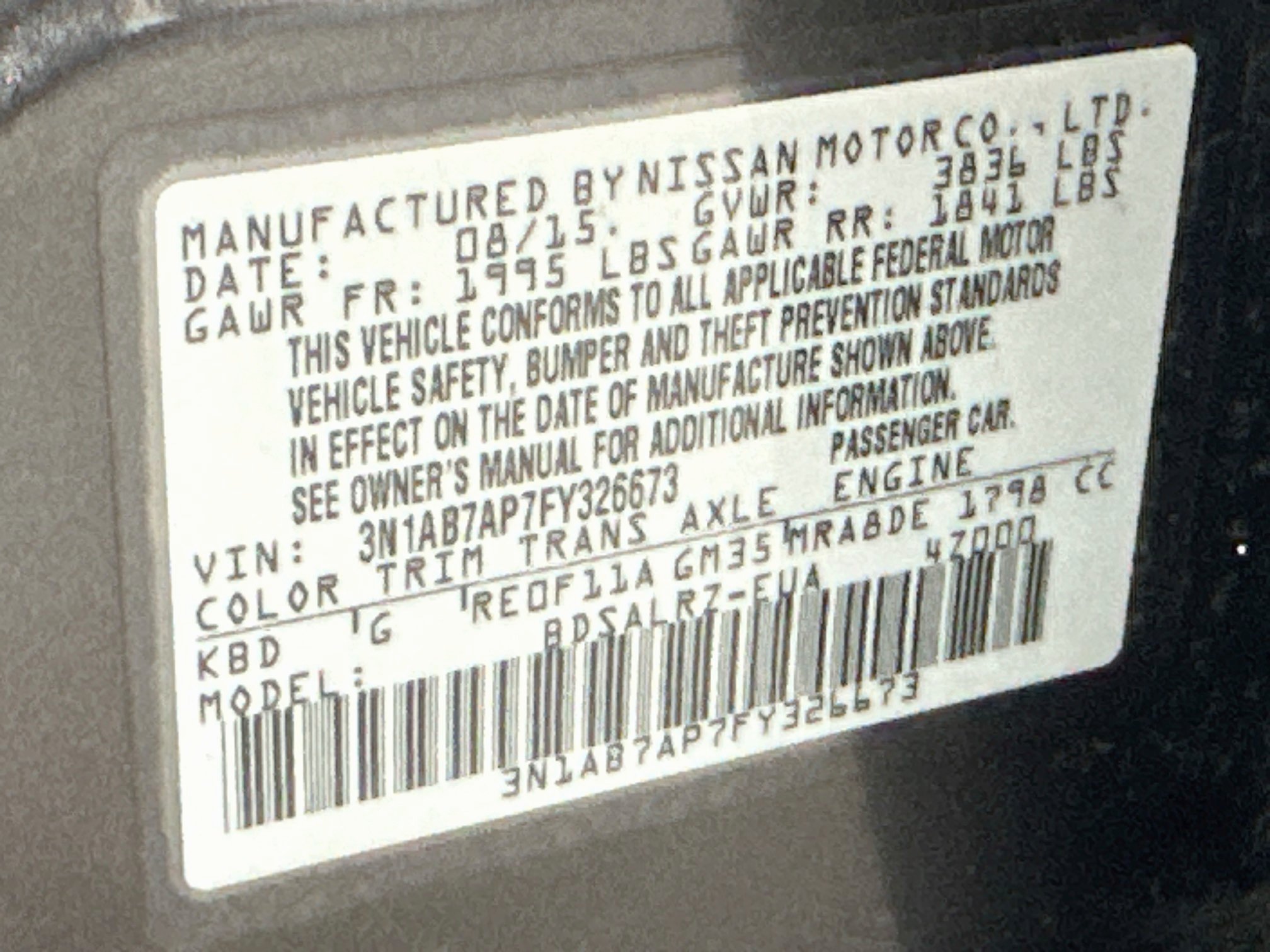 Used 2015 Nissan Sentra SR w/ Protection Package FWD image 12