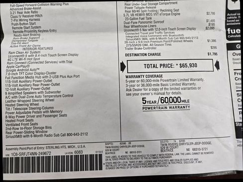 Used 2022 RAM 1500 Laramie image 62