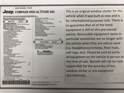 Certified 2025 Jeep Compass Limited w/ Driver Assist Group I image 2