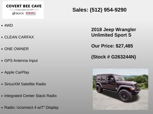 Used 2018 Jeep Wrangler Unlimited Sport S AWD/4WD image 36