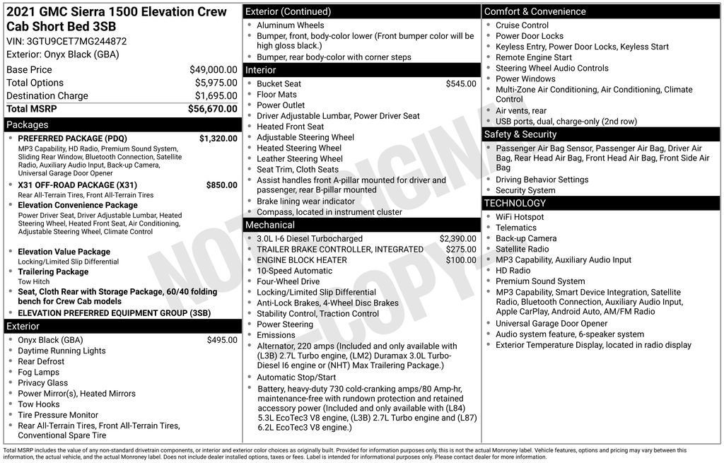 Used 2021 GMC Sierra 1500 Elevation w/ Preferred Package AWD/4WD image 1