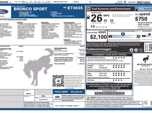 Used 2024 Ford Bronco Sport Big Bend w/ Convenience Package AWD/4WD image 28