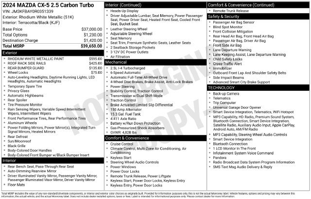 Used 2024 MAZDA CX-5 Carbon Edition AWD/4WD image 10