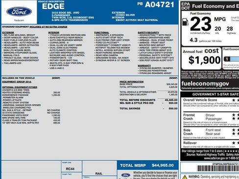 Used 2023 Ford Edge SEL w/ Convenience Package AWD/4WD image 2