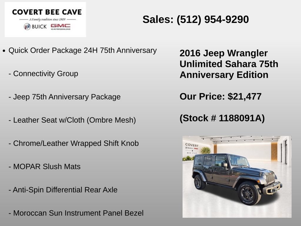 Used 2016 Jeep Wrangler Unlimited Sahara AWD/4WD image 6