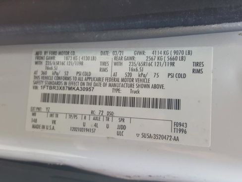 Used 2021 Ford Transit 250 148 High Roof Extended image 24