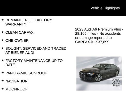 Used 2023 Audi A6 Premium Plus w/ Premium Plus Package AWD/4WD image 9