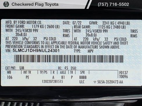 Used 2022 Lincoln Corsair Standard w/ Premium Package image 49