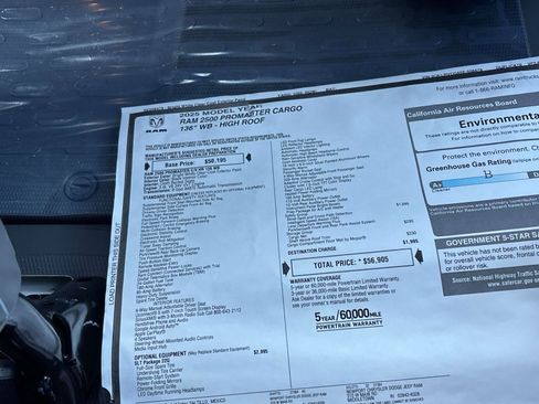 New 2025 RAM ProMaster 2500 w/ Quick Order Package 22G SLT FWD image 11
