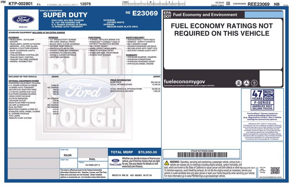 New 2024 Ford F450 XL w/ Snow Plow Prep Package AWD/4WD image 31
