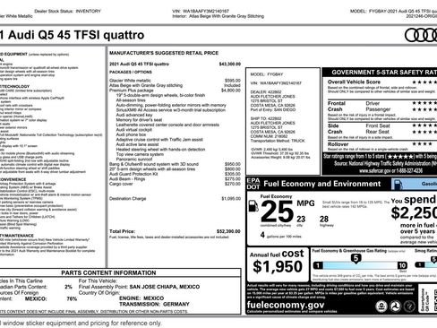 Used 2021 Audi Q5 2.0T Premium Plus w/ Premium Plus Package AWD/4WD image 2