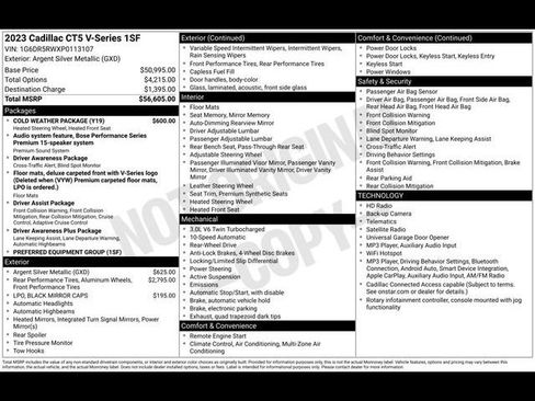 Certified 2023 Cadillac CT5 V w/ Cold Weather Package RWD image 14