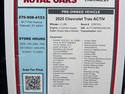 Used 2025 Chevrolet Trax ACTIV w/ Driver Confidence Package FWD image 30