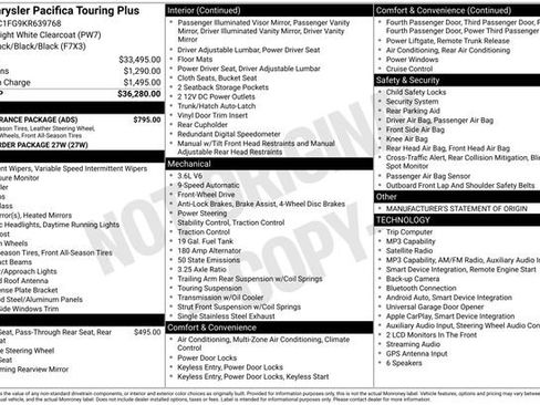 Used 2019 Chrysler Pacifica Touring Plus w/ S Appearance Package FWD image 34