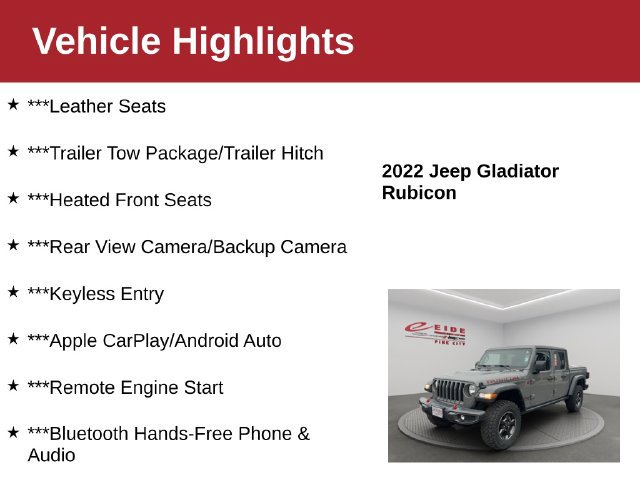 Used 2022 Jeep Gladiator Rubicon w/ Cold Weather Group AWD/4WD image 4