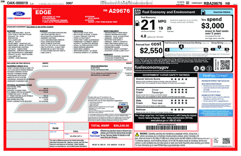 Used 2024 Ford Edge ST w/ Equipment Group 401A AWD/4WD image 25