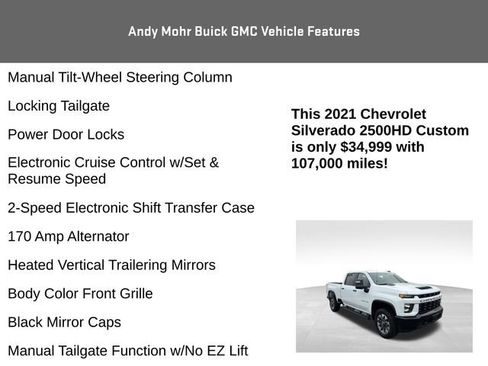 Used 2021 Chevrolet Silverado 2500 Custom w/ Custom Value Package image 20