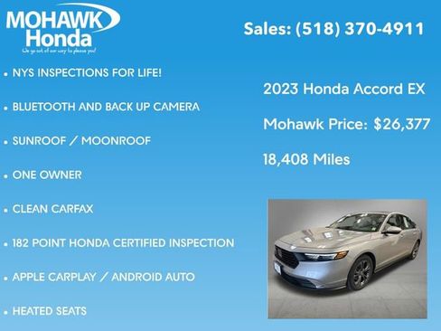 Certified 2023 Honda Accord EX image 8