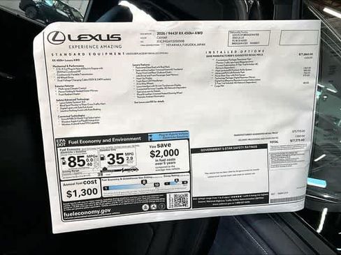 New 2026 Lexus RX 450h AWD w/ Convenience Package image 14