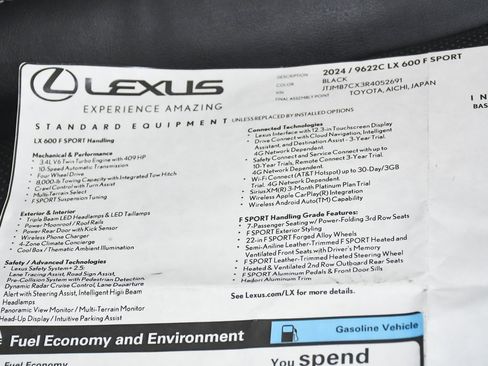Used 2024 Lexus LX 600 F Sport image 84