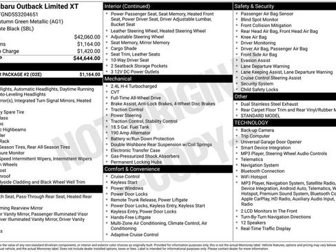 Used 2025 Subaru Outback Limited XT w/ Popular Package #2 AWD/4WD image 35