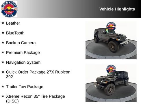 Used 2023 Jeep Wrangler Unlimited Rubicon 392 w/ Xtreme Recon 35" Tire Package AWD/4WD image 2