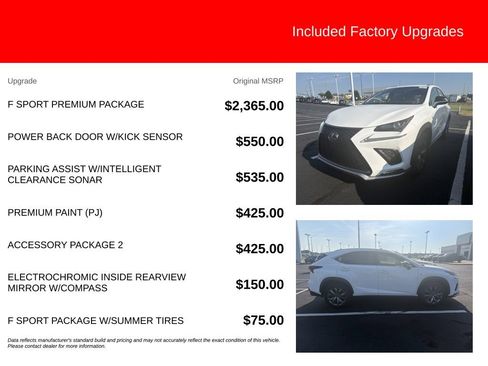 Used 2021 Lexus NX 300 F Sport w/ F Sport Premium Package FWD image 5