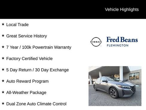 Certified 2024 Nissan Sentra SV w/ All-Weather Package FWD image 5