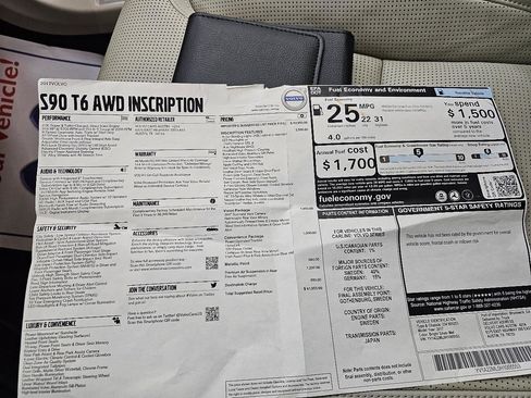 Used 2017 Volvo S90 T6 Inscription w/ Vision Package image 37