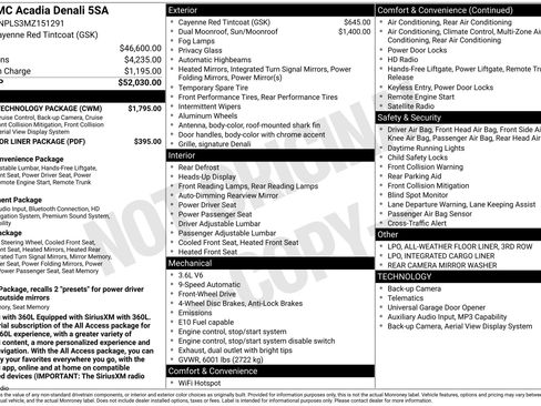 Used 2021 GMC Acadia Denali w/ Denali Technology Package FWD image 47