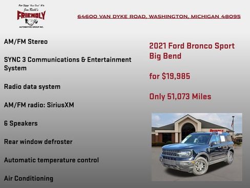 Used 2021 Ford Bronco Sport Big Bend w/ Big Bend Package AWD/4WD image 10