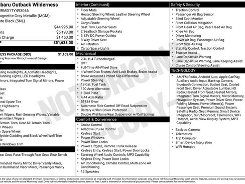 New 2026 Subaru Outback Wilderness w/ Wilderness Package AWD/4WD image 14