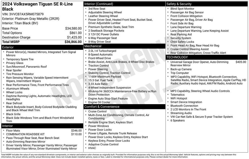 Certified 2024 Volkswagen Tiguan SE R-Line FWD image 37