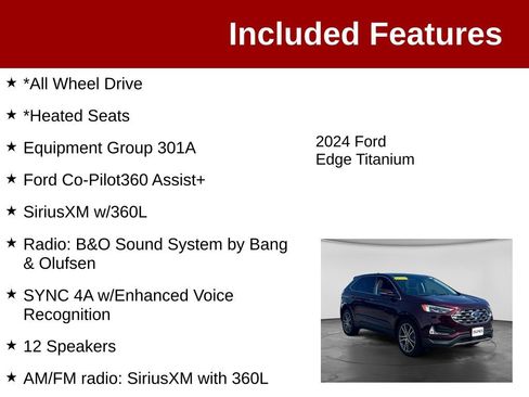 Used 2024 Ford Edge Titanium w/ Equipment Group 301A AWD/4WD image 3