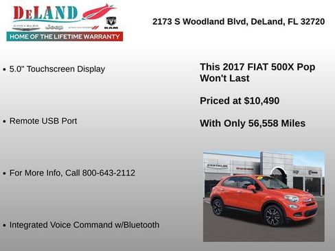 Used 2017 FIAT 500X Pop w/ Pop Popular Equipment Package FWD image 25