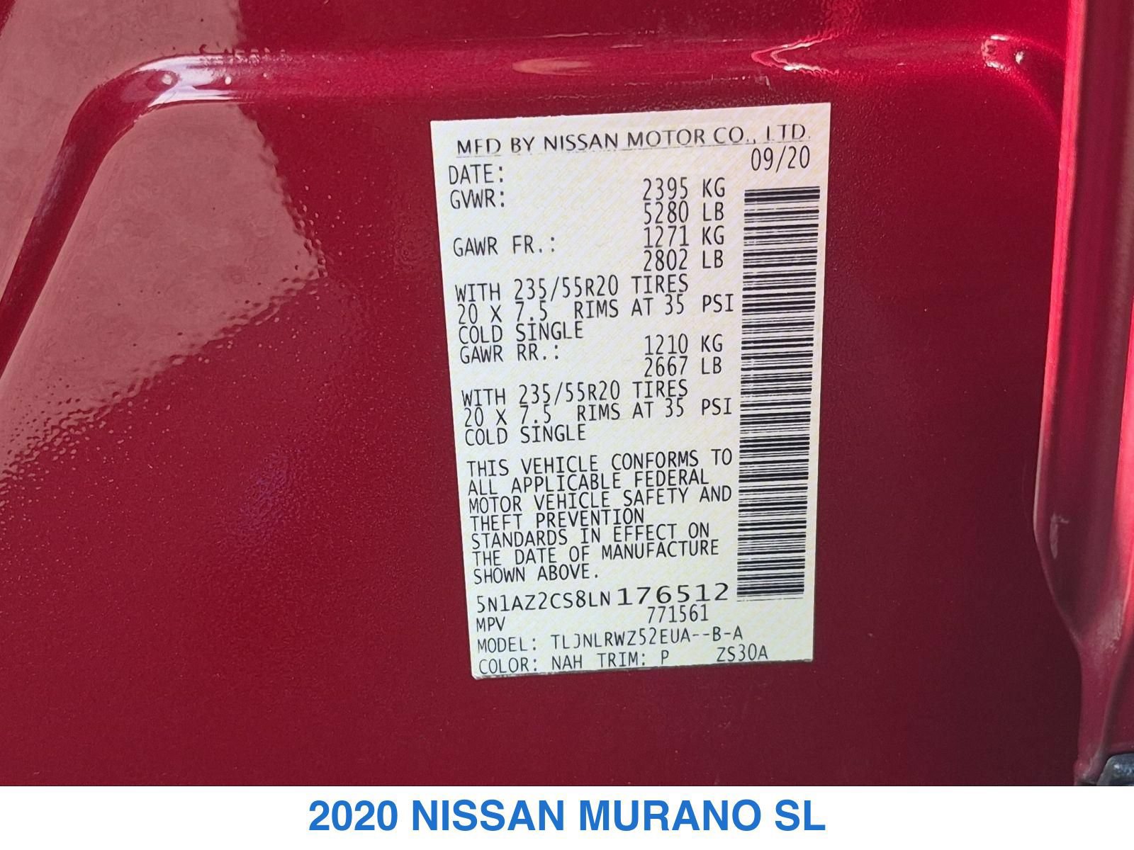 Used 2020 Nissan Murano SL w/ Moonroof Package AWD/4WD image 27